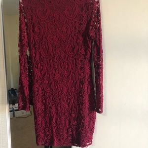 Red lace dress